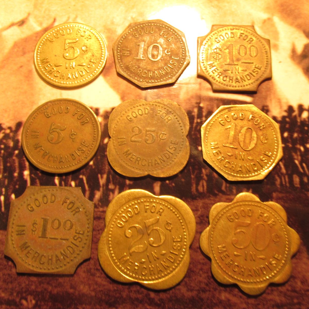 (9) Different varieties "S.J. Wings/Cash/Grocery/Schaller, Iowa