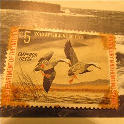 RW39 Unsigned but stained U.S. Department of the Interior Migratory Bird Hunting Stamp. Gum.