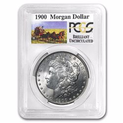 1900 PCGS GRADED Stage Coach Silver Dollar BU RARE STAGECOACH SERIES