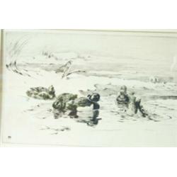 Winifred Austin (1876-1964) Tufted Duck at a Pond, signed lower right "Winifred Austin" etching, 18.