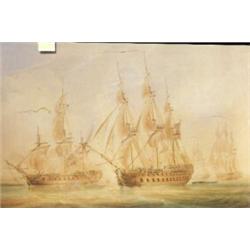 H Patterson (19th Century) Men-of-War in a Convoy, signed lower right "H Patterson", watercolour, 2.