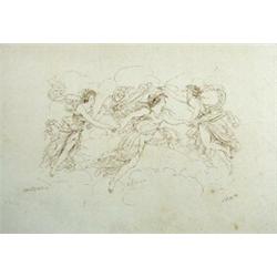 Alfred Downing Fripp, RWS (1822-1895) Maidens Dancing, signed lower right "A D Fripp 1839", pen and.