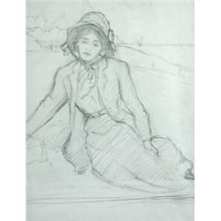 Circle of James Jacques Joseph Tissot (1836-1902) Portrait of a Girl, pencil, 22 x 17cm  £80-120...