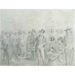 English School (19th Century) At the Preview, pencil, 24 x 31cm £130-150...