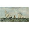 Image 1 : E Drake (19th Century) Rowers at a Regatta with Sailing Ships beyond and Sailing Ships in a Breeze o