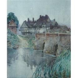 George Nicholls (19th Century) The Old Bridge, Tewkesbury, signed lower right, "Geo. F. Nicholls" Wa