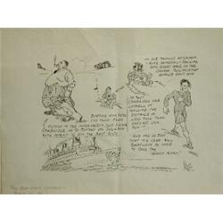 Philip Wood (20th Century) A Pre-Boat Race Cartoon, drawn for the Cambridge Daily News, 27 March 19.