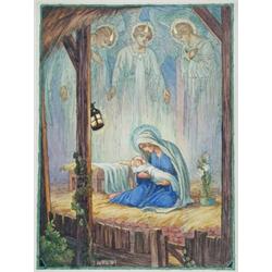 William Lawson (b.1893) The Madonna and Child with Angels, signed lower left "W Lawson" Watercolour,