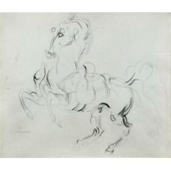 Ludwig Heinrich Jungnickel (1881-1965) Rearing Horse, signed lower left "L H Jungnickel", pencil an.