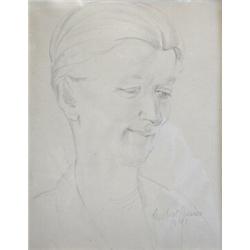 Gilbert Spencer (1892-1979) Portrait of a Lady, signed lower right "Gilbert Spencer 1941", pencil 22