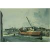Image 1 : Stanley Orchart (20th Century) Wisbech Docks, signed lower right "S Orchart '75", watercolour 34 x 4
