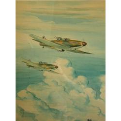 Hal (20th Century) Boulton Paul P.82 Defiants above the Clouds, Second World War, signed lower righ.