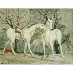 James Gorman (20th Century) Meeting the Silver Brumby, signed lower right "James Gorman", watercolo.