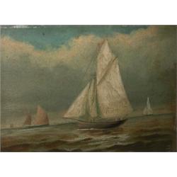 English School (19th Century) Sailing Ships, oil on board, 19 x 26cm  £80-120...