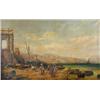 Image 1 : English School (18th Century) A Capriccio of Constantinople, signed lower right "EH", oil on canvas.