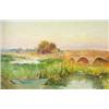 Image 1 : Ernest Walbourn (1872-1927) Evening on the Arun, Sussex, at Greatham Bridge, signed lower right wit.