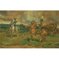 English School (19th Century) The Loyal Suffolk Hussars, oil on panel, 10 x 17cm £130-150...