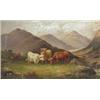 Image 1 : John W Morris (1865-1924) Sheep Resting by a Highland Burn; and Highland Cattle Grazing, each signe.