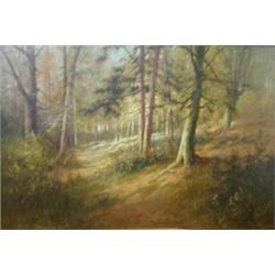 Sidney Yates Johnson (19th Century) Playing in the Woods, signed lower left "S Y Johnson 1908", oil.