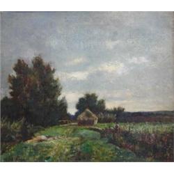 Attributed to William Mark Fisher, RA (1841-1923) A Hayrick on a Country Track, signed lower left ".