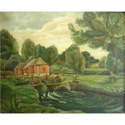 Kathleen Tyson (20th Century) The Water Mill, signed lower right "K Tyson", oil on canvas, 62 x 75cm