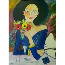 Hazel Gomes (20th Century) Marianne, signed upper left "Hazel Gomes 1984", oil on canvas, 98n x 79c.