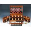 Image 1 : A late Victorian mahogany games compendium, the rectangular hinged lid containing leather games boa.