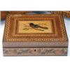 Image 1 : A mid 19th century Tunbridge ware writing box, the rectangular lid inlaid with a bird on a satinwoo.