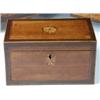 Image 1 : A George III mahogany tea caddy, the rectangular top and front inlaid with paterae within specimen..