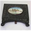 Image 1 : A late 19th century Indian miniature in foliate carved ebony easel frame, the oval painting depicti.