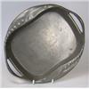 Image 1 : An early 20th century Kayserzinn tray, two handles raised above the rim at each end of the oval out.