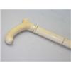 Image 1 : A late 19th century lady's ivory walking cane cut in sections to imitate bamboo in its length, the..