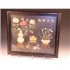 Image 1 : A 20th century provincial Chinese hardstone picture of flowers in a vase and bowl flanking teapot a.