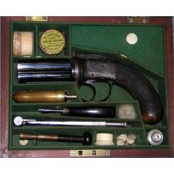 A Four-barrelled 'Pepperbox' Revolver, by William Needler 15 Scale Lane Hull, circa 1845, the engrav