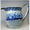 Image 1 : An early 19th century blue and white canal commemorative jug, possibly by John Martin of Shelton  a.