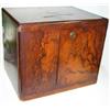 Image 1 : An early Victorian rosewood cigar humidor, the walnut veneered doors to the front closing on Bramah.