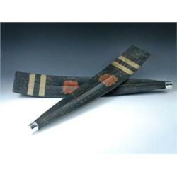Two Peterhouse, Cambridge 'Bumps' oar blades painted with the college armorials and gilt with the na