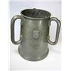 Image 1 : A Mappin and Webb pewter tyg rowing trophy, the cylindrical sides flaring to a stepped foot, applie.