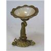 Image 1 : An onyx and gilt metal dolphin tazza, the grey stone bowl supported on the tail of the dolphin, its.