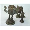 Image 1 : A graded set of three Ashanti type bronze birds, each of owl form the largest with stylised mouse i.