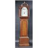 Image 1 : Hardy, Nottingham. A 30hour oak and mahogany longcase clock, the hood with swan neck pediment above.