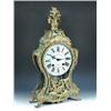 Image 1 : Vandesteen à Mons.  An 18th century French bracket clock, the waisted green stained and painted she.