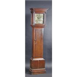 William Gregory, Odiham. An 18th century oak longcase clock, the 30.5cm (12inch) square brass dial..