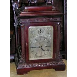 Goldsmiths & Silversmiths Company London. A mahogany bracket clock, late 19th century, the rectangul