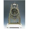 Image 1 : H Palmer Birmingham. A Victorian brass skeleton clock, the cathedral-type open frame with twin spir.