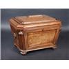 Image 1 : A William IV mahogany wine cooler, the moulded rectangular rising top with canted corners above pan.