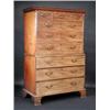 Image 1 : A George III mahogany chest on chest, the upper section with moulded dentil cornice above three sho.