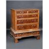 Image 1 : An early 18th century oyster veneered chest on stand, the upper section with parquetry inlaid and c.
