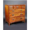 Image 1 : A George III mahogany chest, the rectangular crossbanded top above three short and three long drawe.