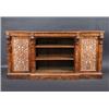 Image 1 : A Victorian figured walnut floor standing breakfront bookcase, the moulded shaped top above open ad.